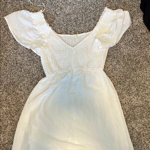 White Puff Sleeve Dress